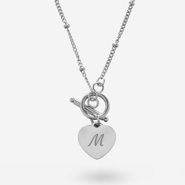 Collar Corazón con Aro y Texto personalizado