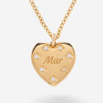 Collar Corazón con Brillantes y Texto personalizado Miniatura de Collar Corazón con Brillantes y Texto personalizado
