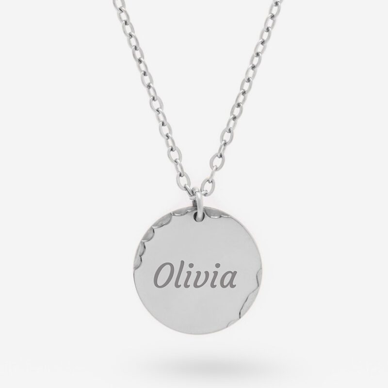 Collar Redondo con Escamas y Texto personalizado
