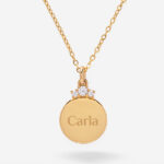 Collar con Brillantes Superiores y Texto personalizado Miniatura de Collar con Brillantes Superiores y Texto personalizado