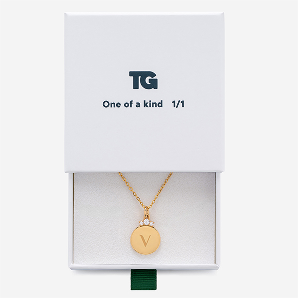 Collar con Brillantes Superiores y Texto personalizado