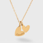 Collar Corazones con Texto personalizado Miniatura de Collar Corazones con Texto personalizado