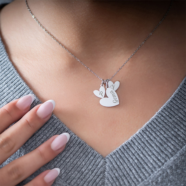 Collar Corazones con Texto personalizado