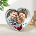Corazón de Agua con Copos de Corazones y Foto Personalizada Miniatura de Corazón de Agua con Copos de Corazones y Foto Personalizada