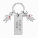 Llavero de Acero con Texto y Muñecos personalizados Miniatura de Llavero de Acero con Texto y Muñecos personalizados