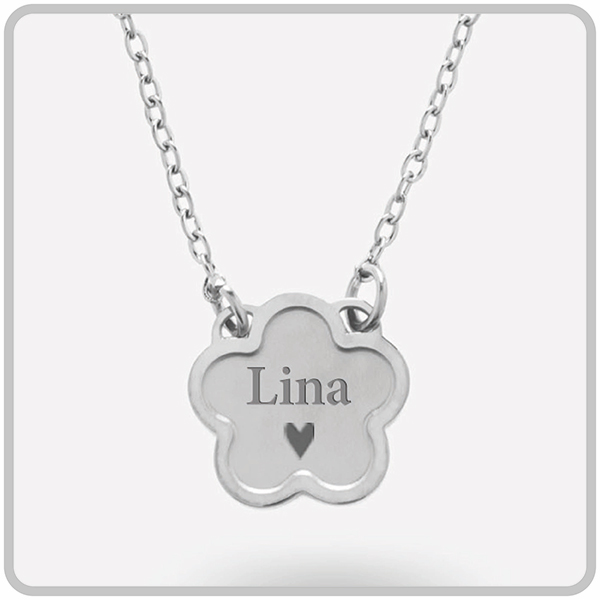 Collar Flor con Nombre personalizado