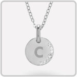 Miniatura de Collar Redondo con Brillos Laterales y Texto personalizado