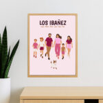 Miniatura de Póster Familia de Frente con Nombres y Texto personalizado