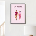 Miniatura de Póster Familia de Frente con Nombres y Texto personalizado