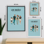Miniatura de Póster Familia de Frente con Nombres y Texto personalizado