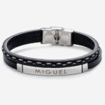 Pulsera de Hombre Doble con Texto personalizado Miniatura de Pulsera de Hombre Doble con Texto personalizado