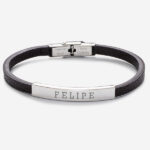 Pulsera de Hombre Sencilla con Texto personalizado Miniatura de Pulsera de Hombre Sencilla con Texto personalizado
