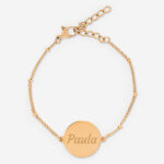 Miniatura de Pulsera de Mujer con Colgante Redondo y Texto personalizado