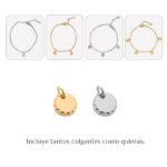 Miniatura de Pulsera de Mujer con Colgantes Redondos personalizados