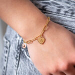 Miniatura de Pulsera de Mujer con Colgantes de Corazón personalizados