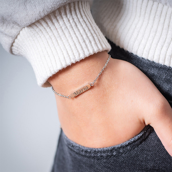 Pulsera de Mujer Bloque con Texto personalizado