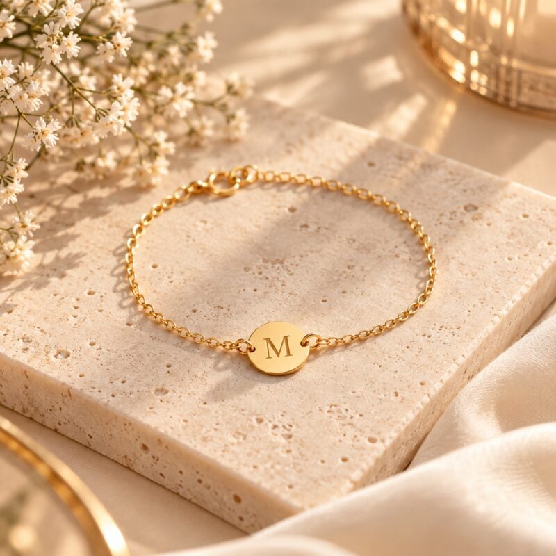 Pulsera de mujer con inicial personalizada