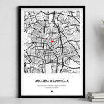 Póster Mapa del Amor con Ubicación personalizada Miniatura de Póster Mapa del Amor con Ubicación personalizada