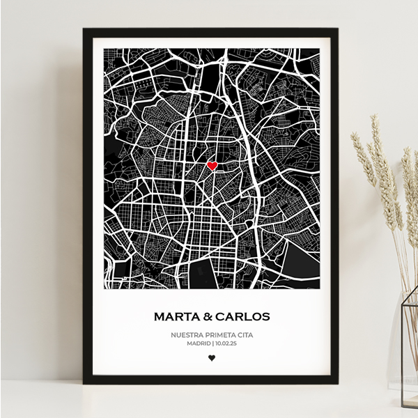 Póster Mapa del Amor con Ubicación personalizada