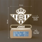 Miniatura de Reloj Despertador con Luz Escudo Betis Personalizado