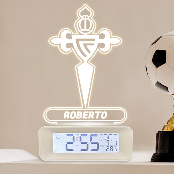 Reloj Despertador con Luz Escudo Celta Vigo personalizado