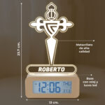 Miniatura de Reloj Despertador con Luz Escudo Celta Vigo personalizado