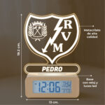 Miniatura de Reloj Despertador con Luz Escudo Rayo Vallecano personalizado