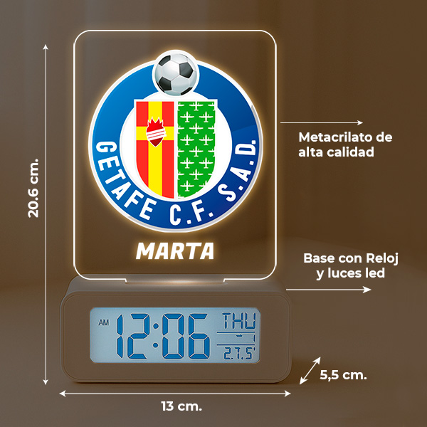 Reloj Despertador con Luz con Tu Escudo personalizado