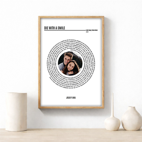 Póster con Letra Canción Spotify en Espiral y tu Foto personalizada