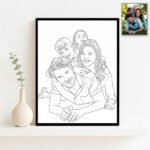 Miniatura de Póster con Ilustración Lineal de Foto personalizada