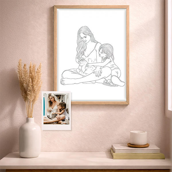 Póster con Ilustración Lineal de Foto personalizada