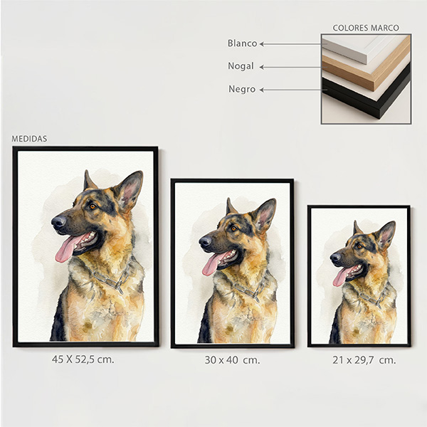 Póster con Ilustración en Acuarela de Mascota personalizada