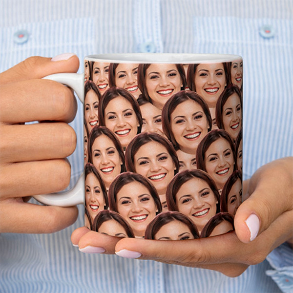 Taza con Caras de Foto personalizada