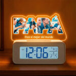 Reloj Despertador con Luz PAPÁ y Fotos personalizadas Miniatura de Reloj Despertador con Luz PAPÁ y Fotos personalizadas