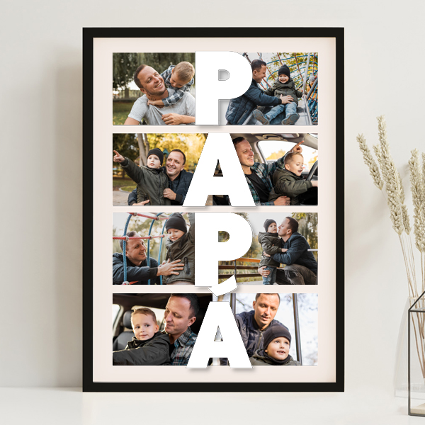 Póster Papá Vertical con Fotos personalizadas