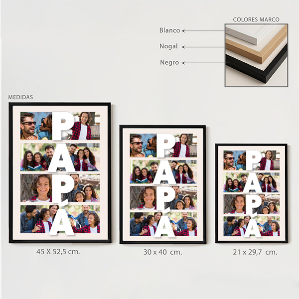 Póster Papá Vertical con Fotos personalizadas