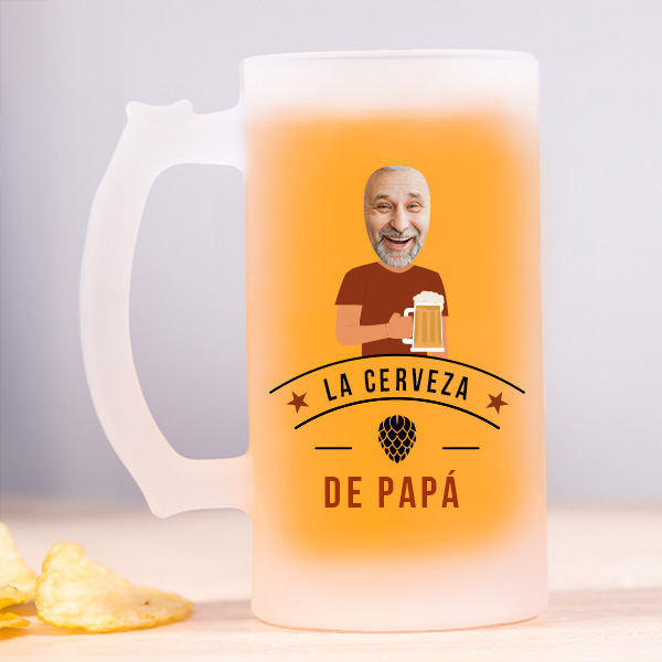 Jarra de Cerveza de Papá con Foto personalizada