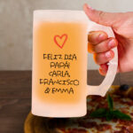 Miniatura de Jarra de Cerveza con Corazón y Texto para Papá personalizado