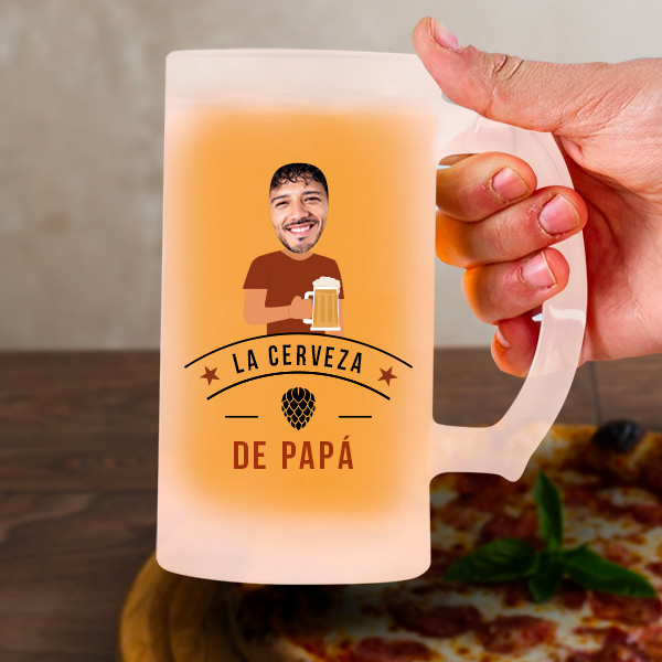 Jarra de Cerveza de Papá con Foto personalizada