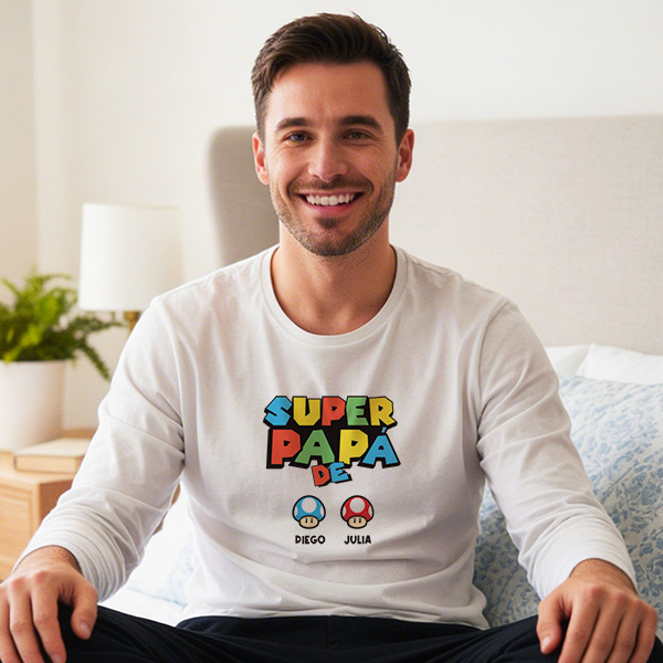 Pijama Super Papá con Nombres personalizados