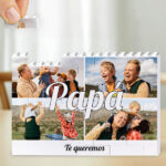 Miniatura de Puzle de Bloques Papá con Collage 4 Fotos personalizadas