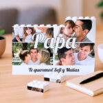 Miniatura de Puzle de Bloques Papá con Collage 4 Fotos personalizadas