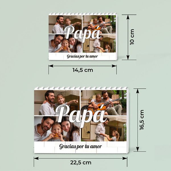 Puzle de Bloques Papá con Collage 4 Fotos personalizadas