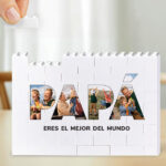 Puzle de Bloques Papá con Fotos y Texto personalizado Miniatura de Puzle de Bloques Papá con Fotos y Texto personalizado
