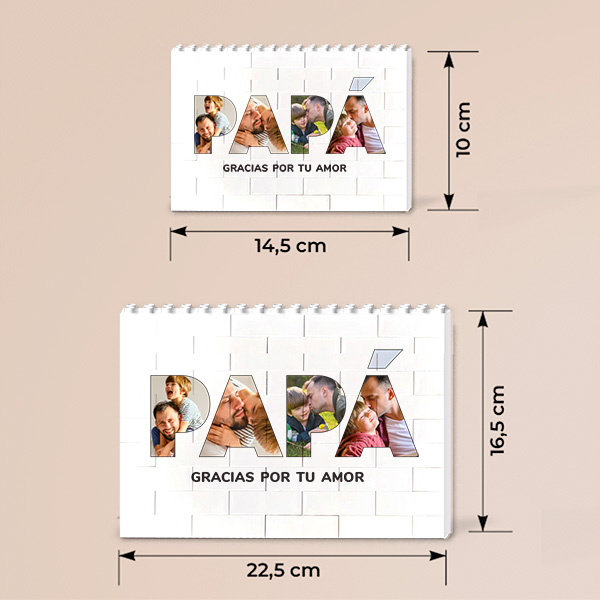 Puzle de Bloques Papá con Fotos y Texto personalizado