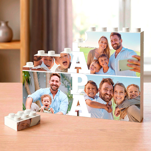Puzle de Bloques Papá Vertical con Fotos personalizadas