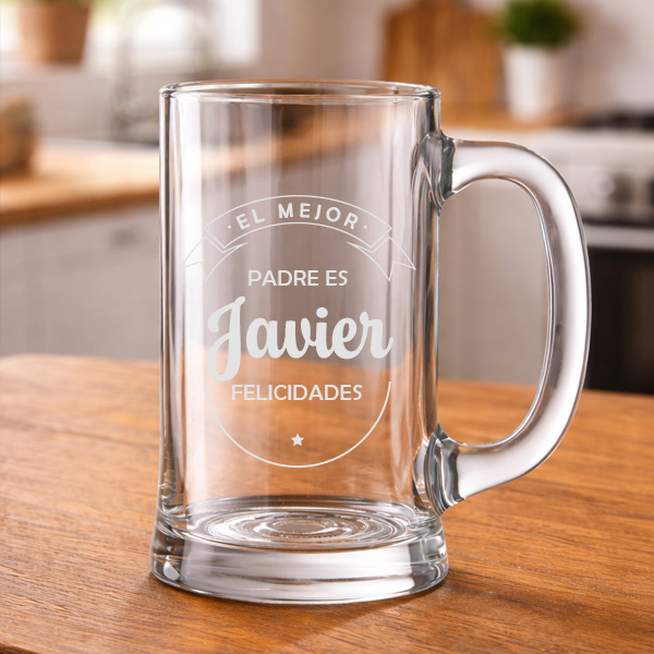 Jarra de Cerveza para El Mejor Papá con Textos personalizados
