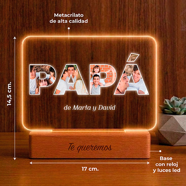 Lámpara Papá con Fotos personalizada