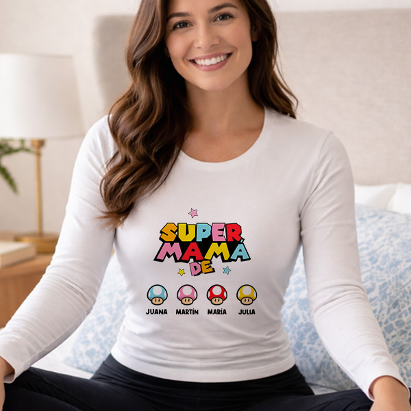 Pijama Super Mamá con Nombres personalizados