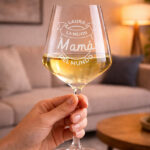 Miniatura de Copa de Vino para la Mejor Mamá con Nombre personalizado